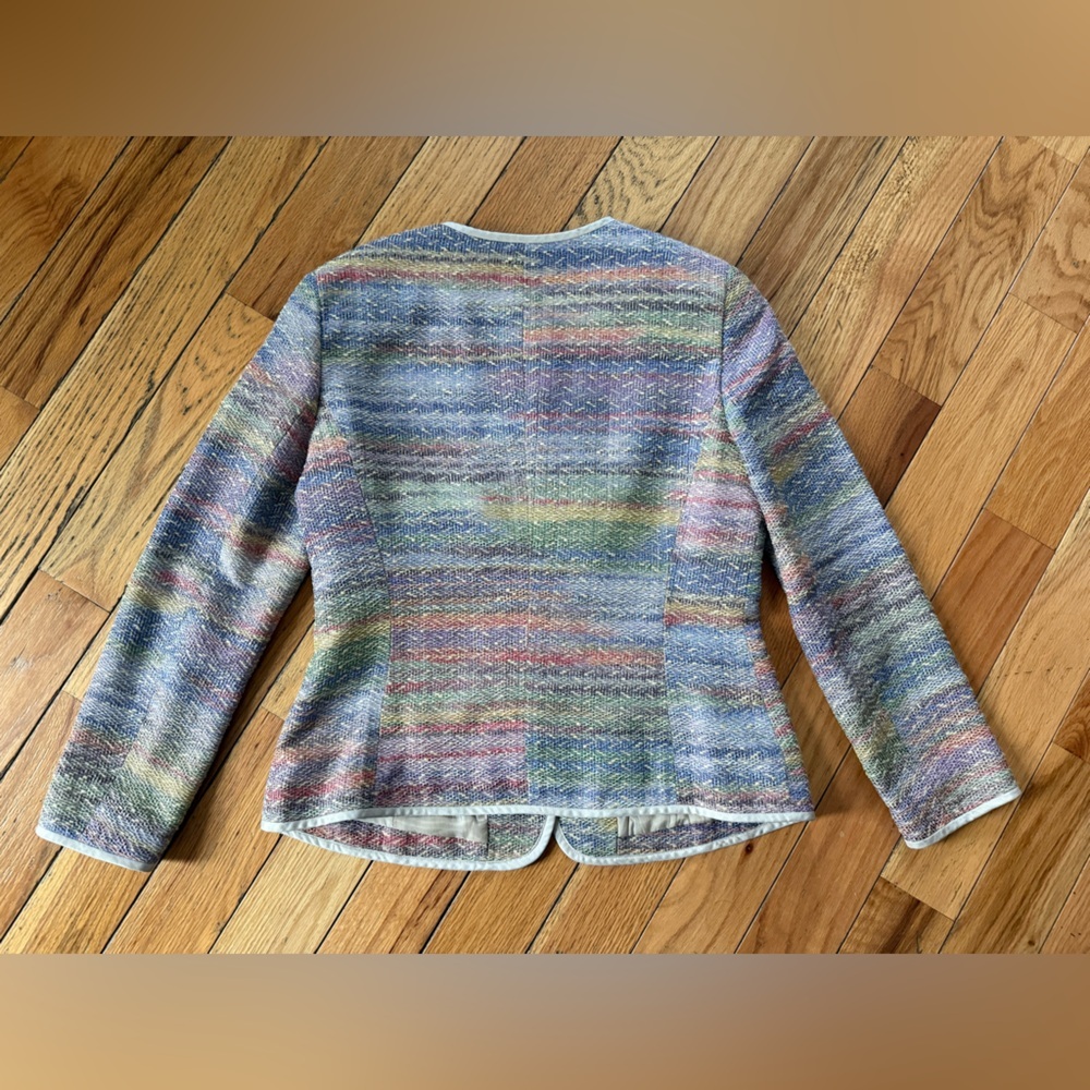 Lafayette 148 Jacket Blazer Pink Green Yellow Cotton Blend Women’s Size 6 - Picture 9 of 16